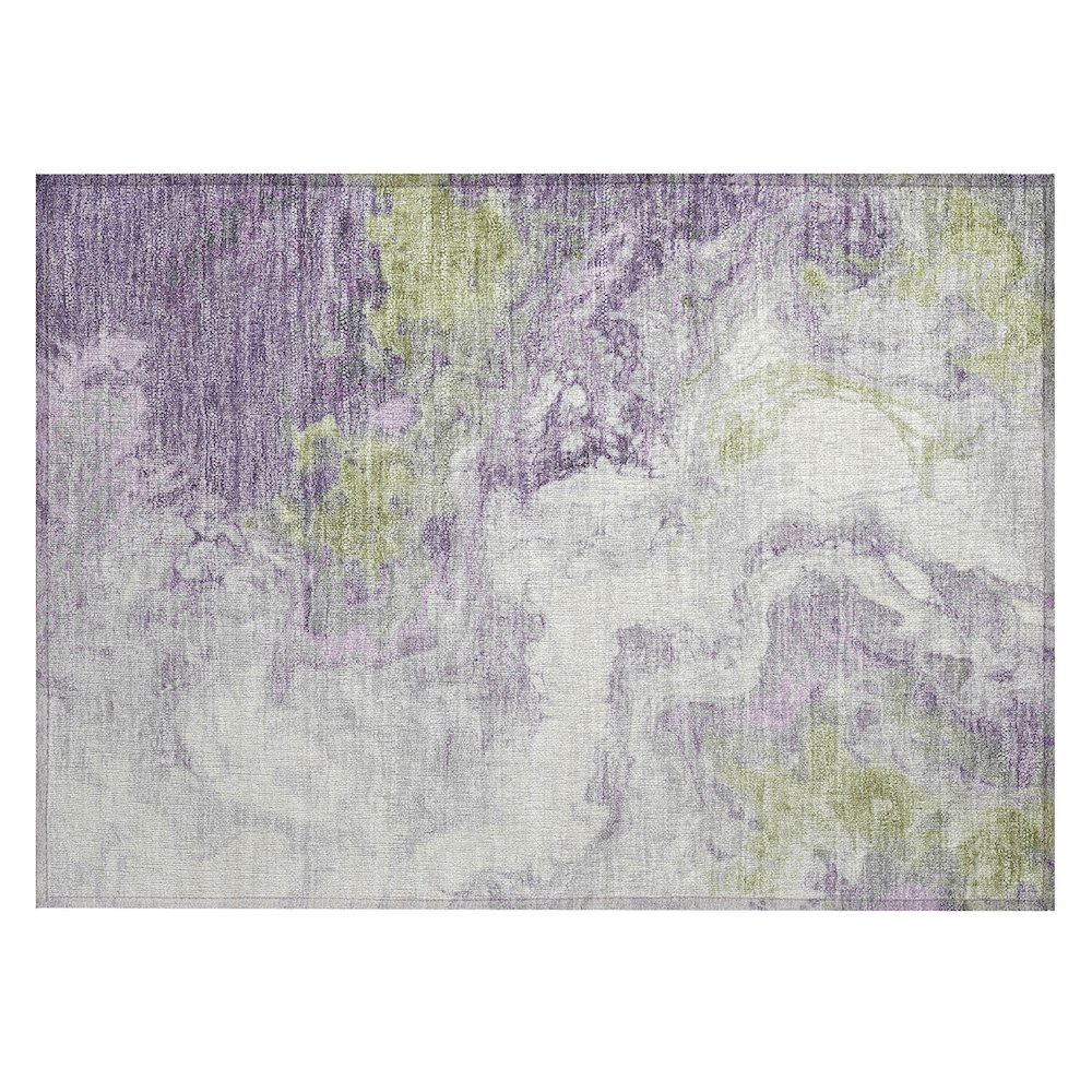 Machine Washable Indoor/Outdoor Chantille Lavender 1'8" x 2'6" Rug. Picture 1