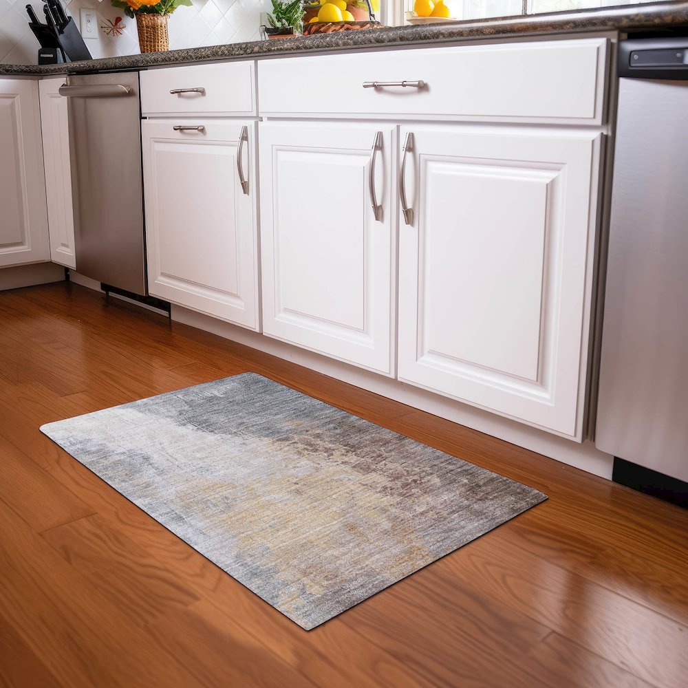 Machine Washable Indoor/Outdoor Chantille Coral 1'8" x 2'6" Rug. Picture 5