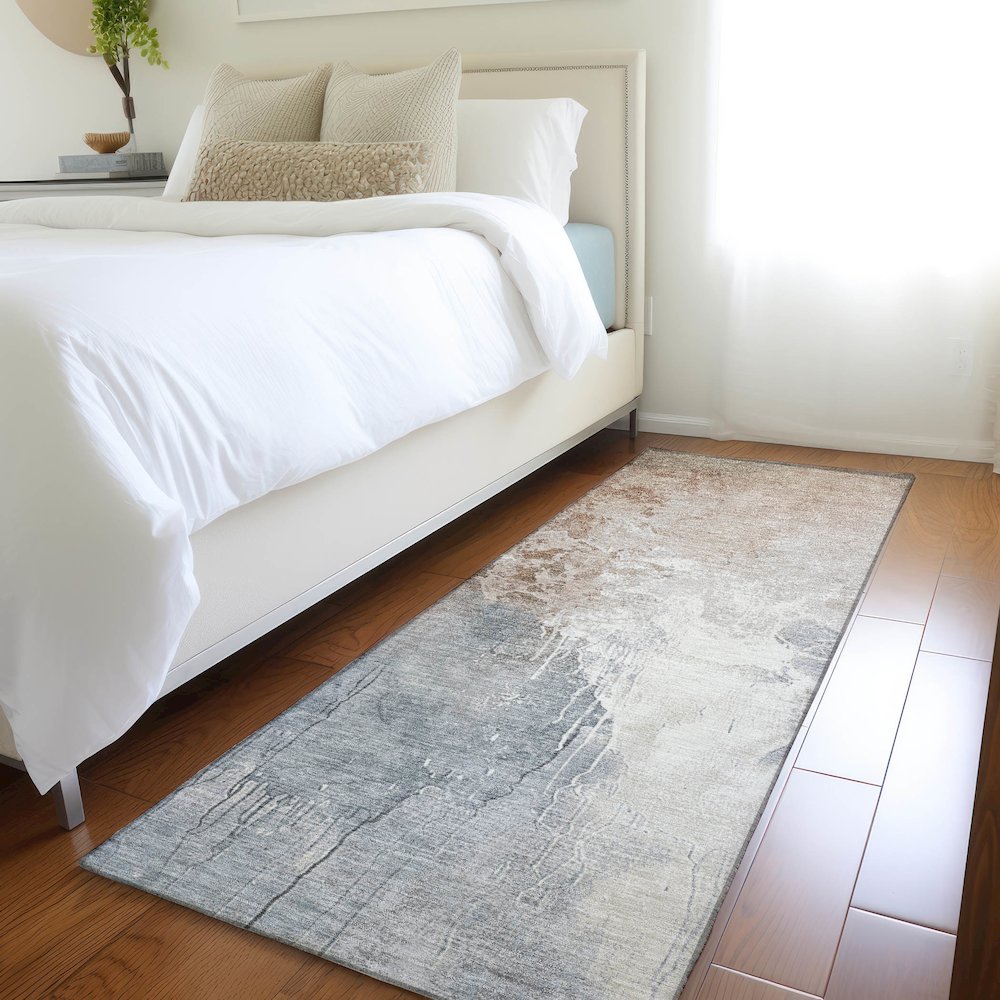 Machine Washable Indoor/Outdoor Chantille Paprika 2'3" x 7'6" Runner Rug. Picture 5