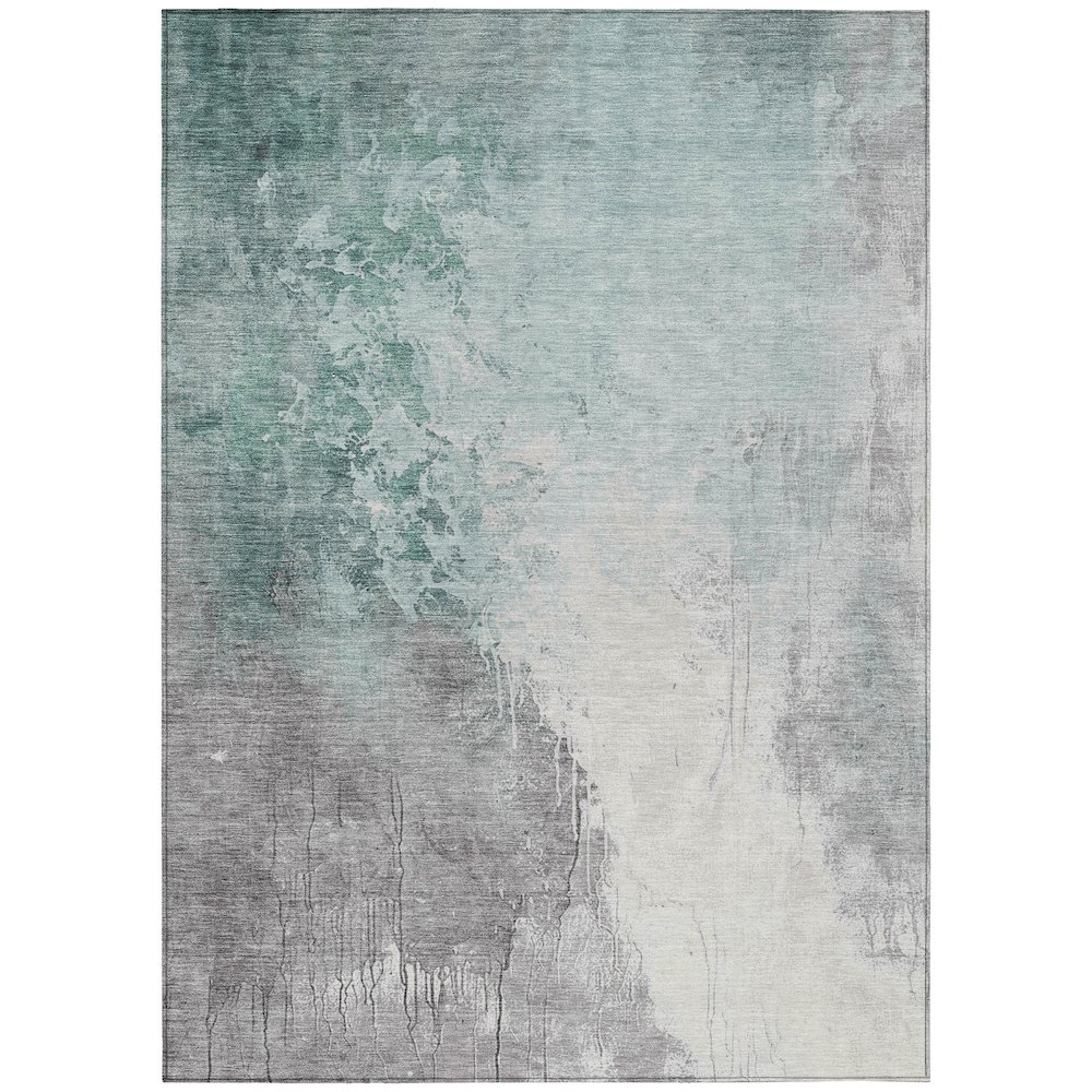 Machine Washable Indoor/Outdoor Chantille Seafoam 2'6" x 3'10" Rug. Picture 1