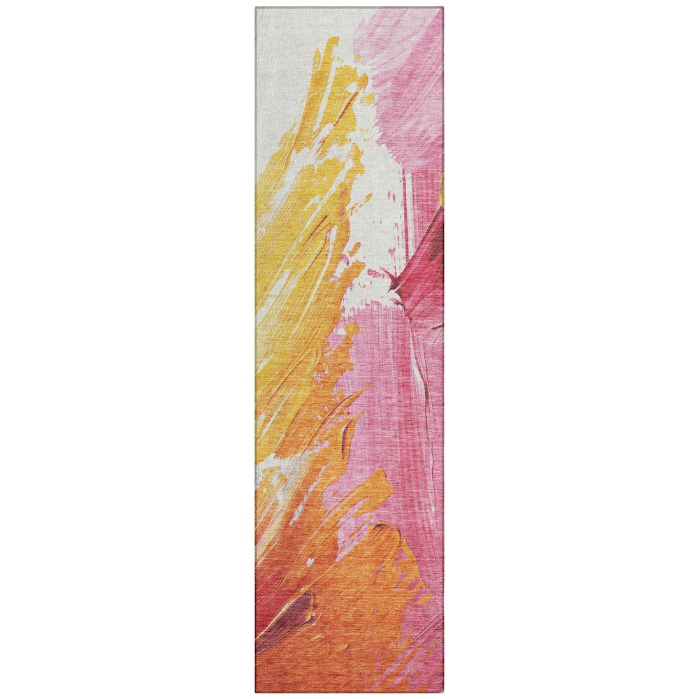 Machine Washable Indoor/Outdoor Chantille Blush 2'3" x 7'6" Runner Rug. Picture 1