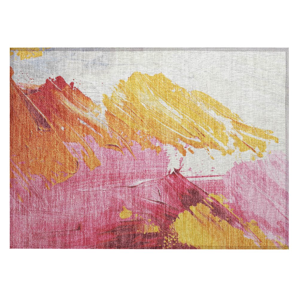 Machine Washable Indoor/Outdoor Chantille Blush 1'8" x 2'6" Rug. Picture 1