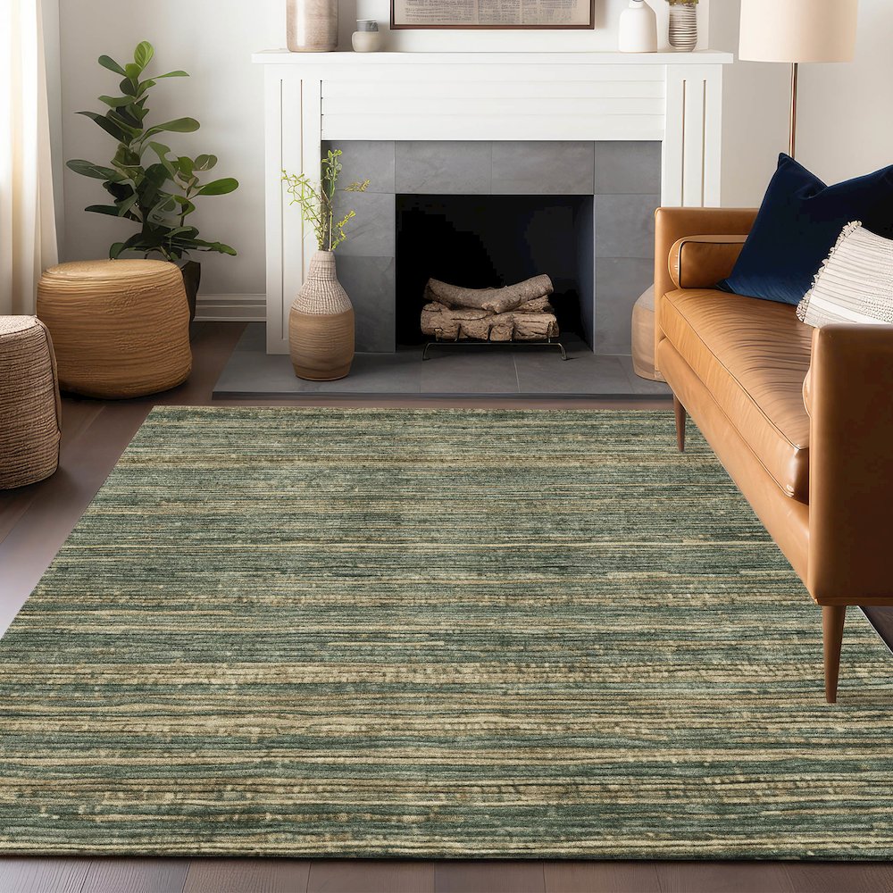 Machine Washable Indoor/Outdoor Chantille Fern 2'6" x 3'10" Rug. Picture 5