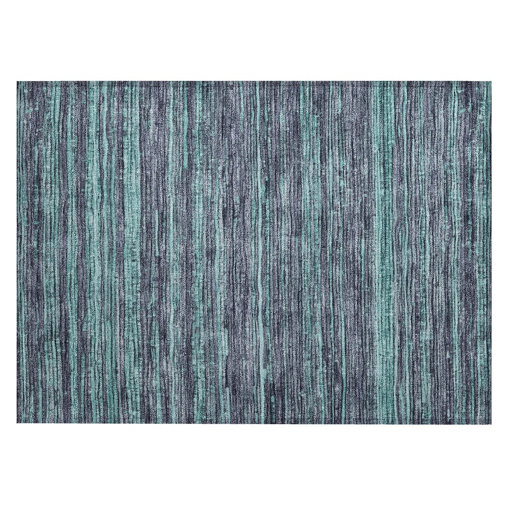 Machine Washable Indoor/Outdoor Chantille Teal 1'8" x 2'6" Rug. Picture 1