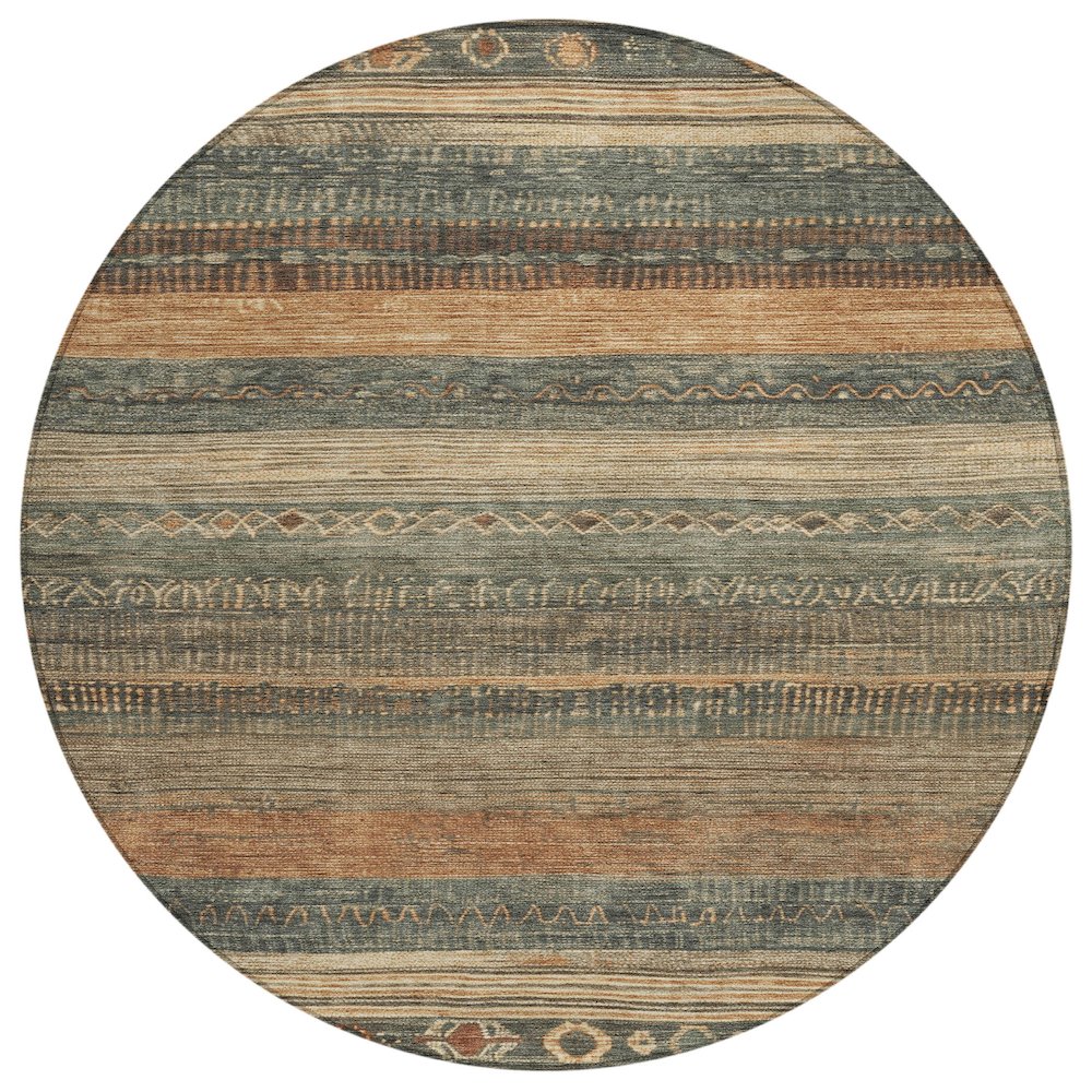 Machine Washable Indoor/Outdoor Chantille Fern 8' x 8' Round Rug. Picture 1