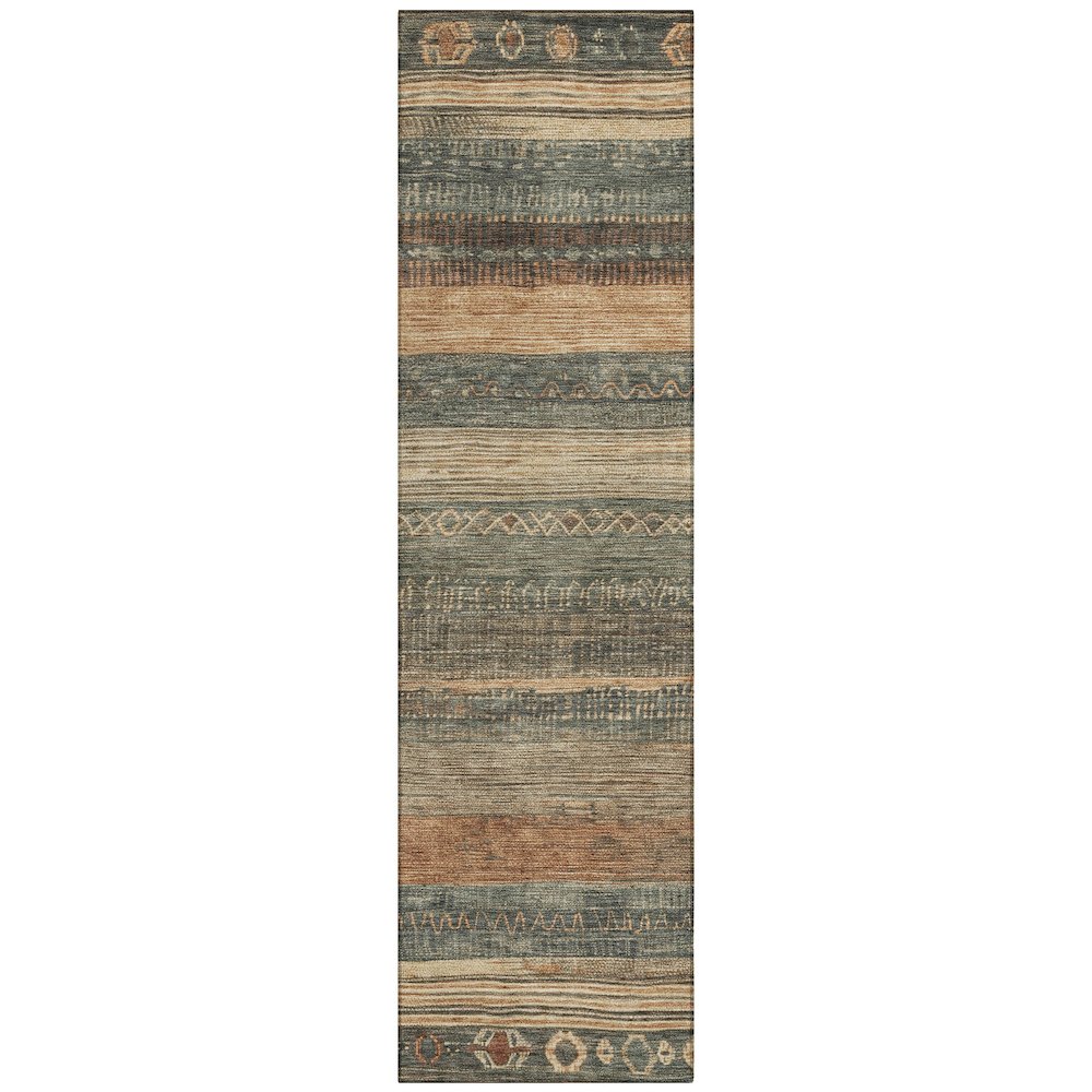 Machine Washable Indoor/Outdoor Chantille Fern 2'3" x 7'6" Runner Rug. Picture 1