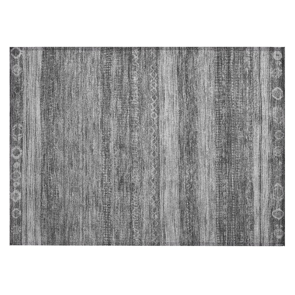 Machine Washable Indoor/Outdoor Chantille Gray 1'8" x 2'6" Rug. Picture 1