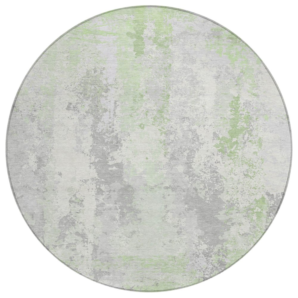 Machine Washable Indoor/Outdoor Chantille Aloe 8' x 8' Round Rug. Picture 1