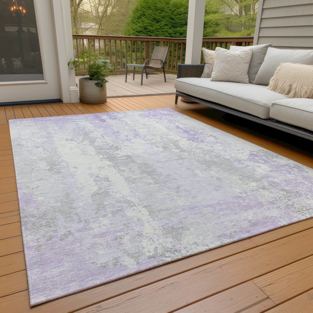 Machine Washable Indoor/Outdoor Chantille Lavender 2'6" x 3'10" Rug. Picture 8