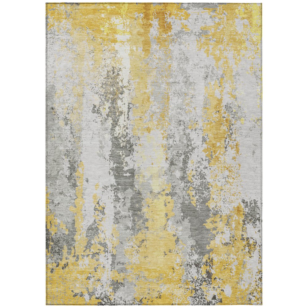 Machine Washable Indoor/Outdoor Chantille Yellow 2'6" x 3'10" Rug. Picture 1