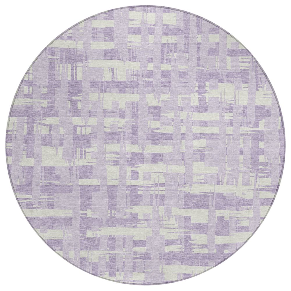 Machine Washable Indoor/Outdoor Chantille Lavender 8' x 8' Round Rug. Picture 1