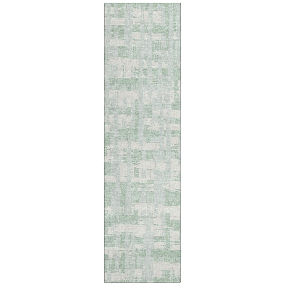 Machine Washable Indoor/Outdoor Chantille Mint 2'3" x 7'6" Runner Rug. Picture 1
