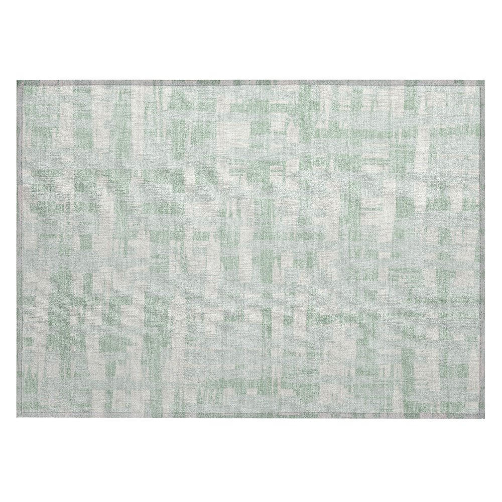 Machine Washable Indoor/Outdoor Chantille Mint 1'8" x 2'6" Rug. Picture 1
