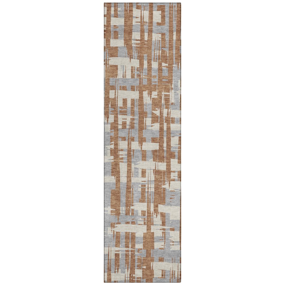 Machine Washable Indoor/Outdoor Chantille Paprika 2'3" x 7'6" Runner Rug. Picture 1