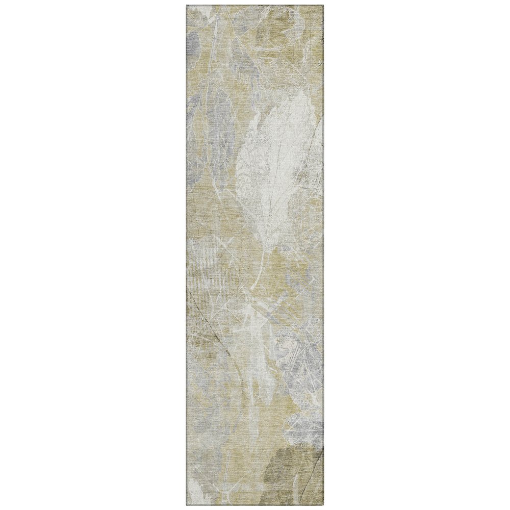 Machine Washable Indoor/Outdoor Chantille Beige 2'3" x 7'6" Runner Rug. Picture 1
