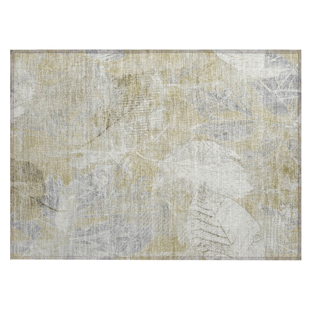 Machine Washable Indoor/Outdoor Chantille Beige 1'8" x 2'6" Rug. Picture 1