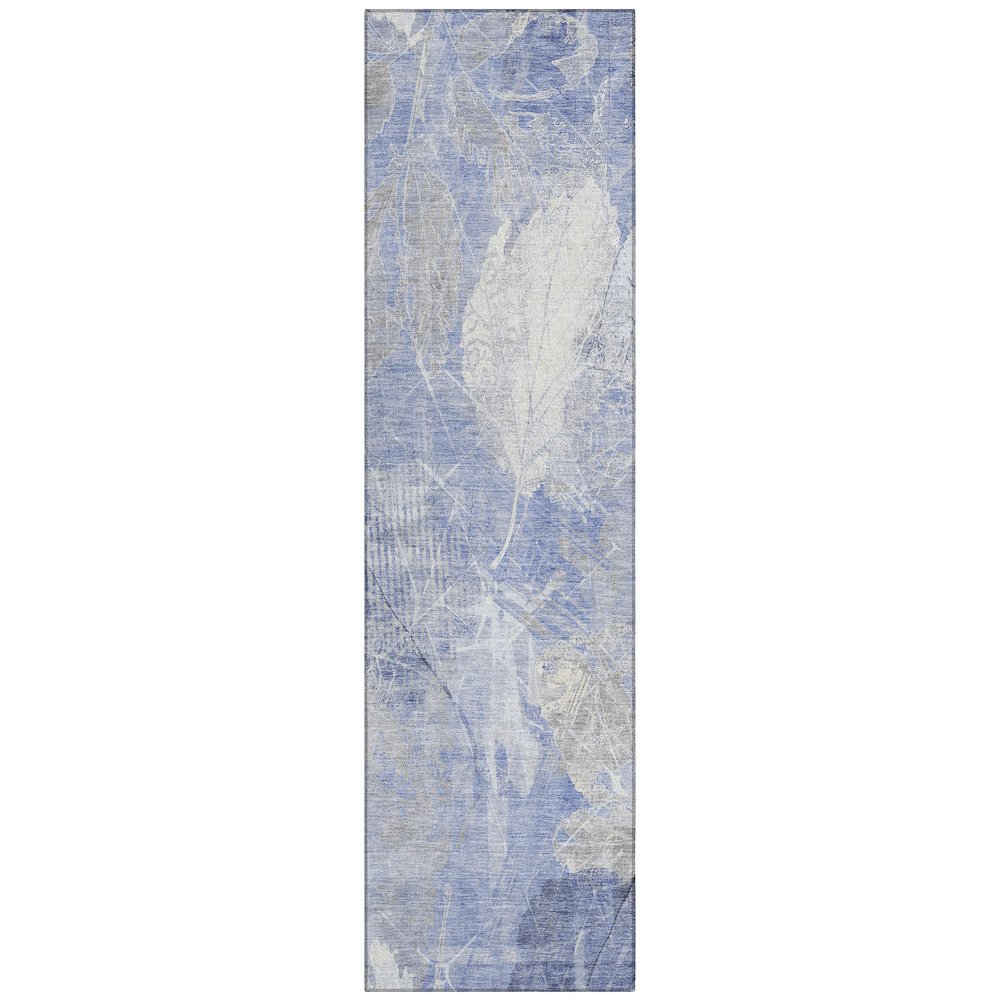 Machine Washable Indoor/Outdoor Chantille Denim 2'3" x 7'6" Runner Rug. Picture 1