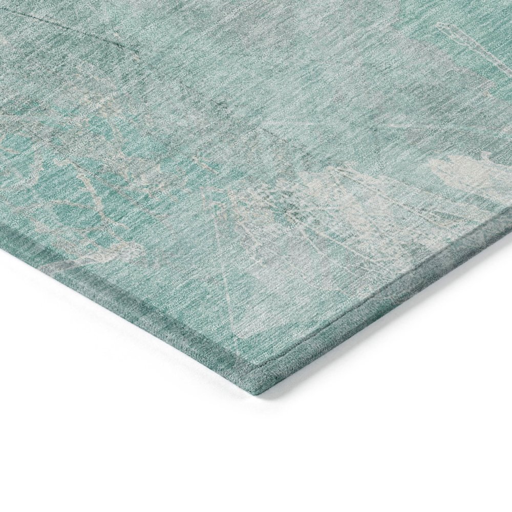 Machine Washable Indoor/Outdoor Chantille Teal 1'8" x 2'6" Rug. Picture 3