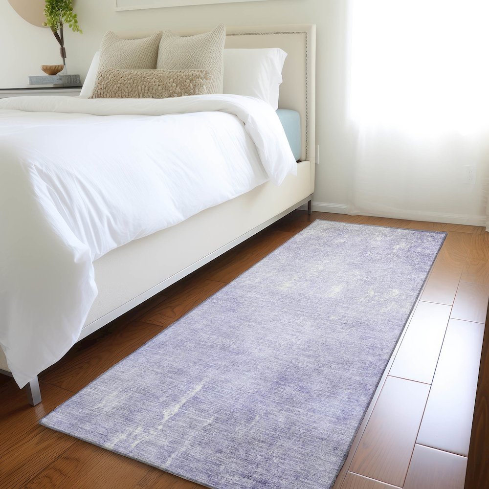 Machine Washable Indoor/Outdoor Chantille Lavender 2'3" x 7'6" Runner Rug. Picture 5