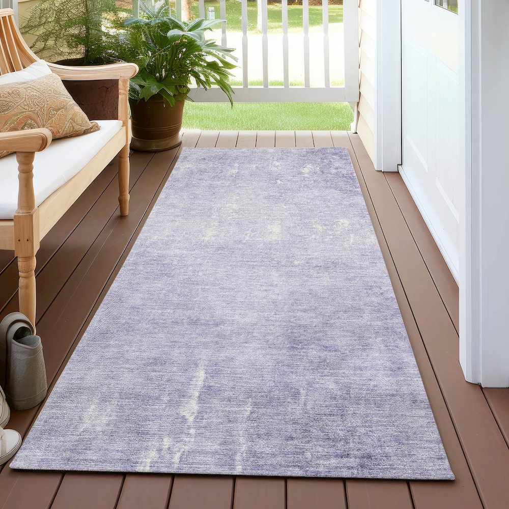 Machine Washable Indoor/Outdoor Chantille Lavender 2'3" x 7'6" Runner Rug. Picture 6