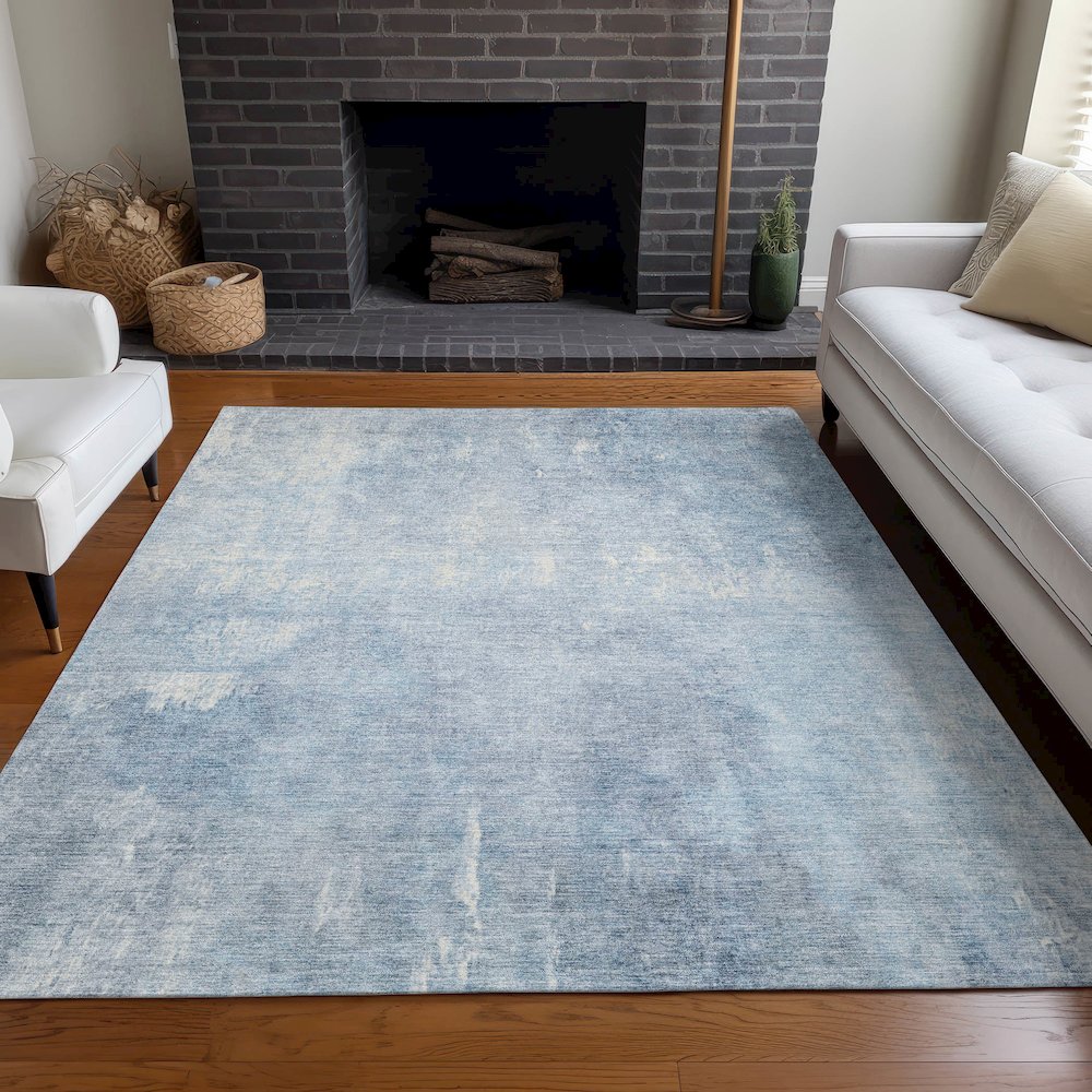 Machine Washable Indoor/Outdoor Chantille Sky 2'6" x 3'10" Rug. Picture 6