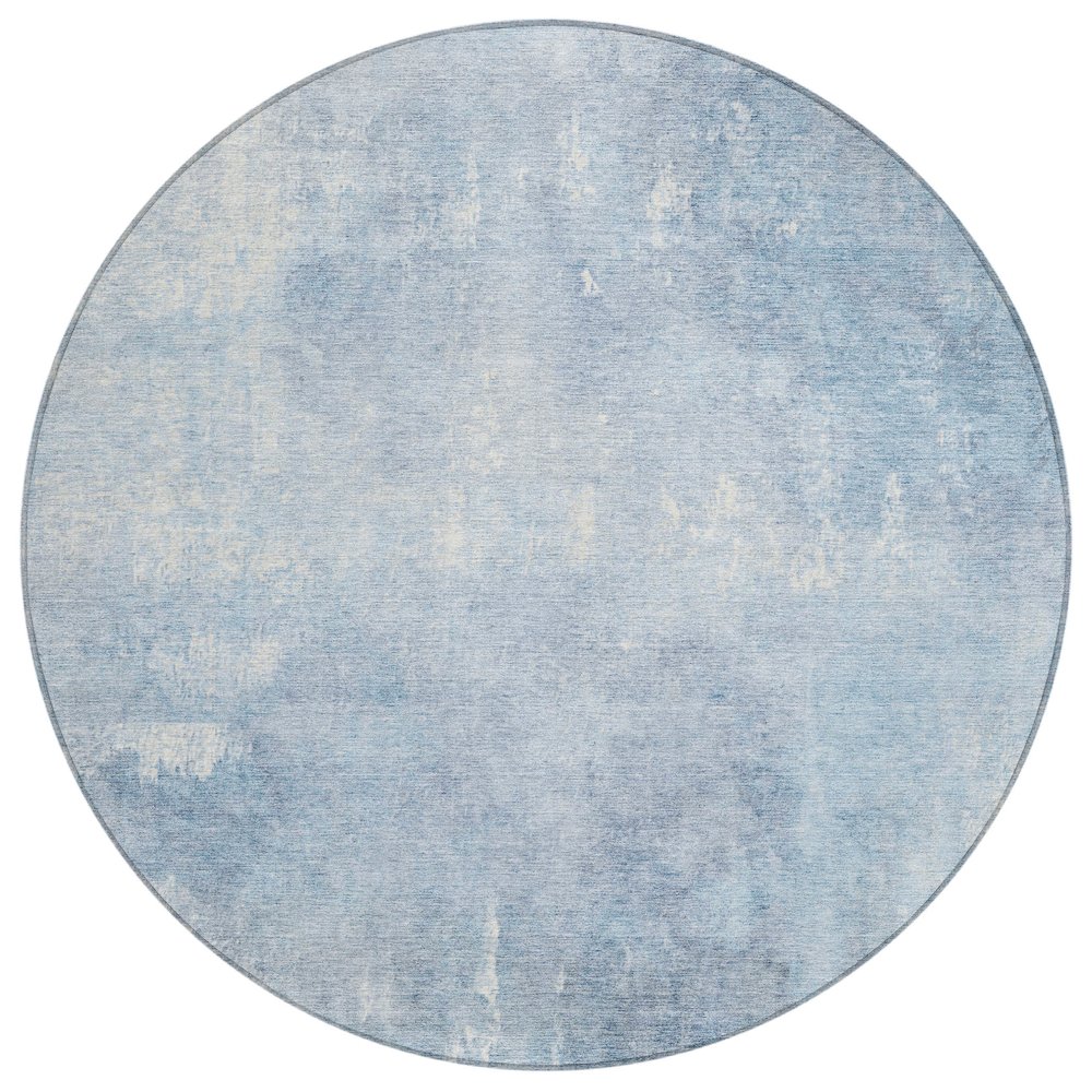 Machine Washable Indoor/Outdoor Chantille Sky 8' x 8' Round Rug. Picture 1