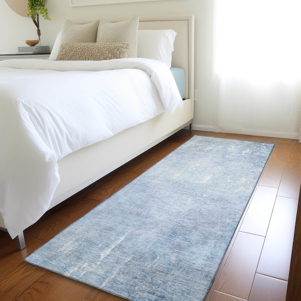 Machine Washable Indoor/Outdoor Chantille Sky 2'3" x 7'6" Runner Rug. Picture 5