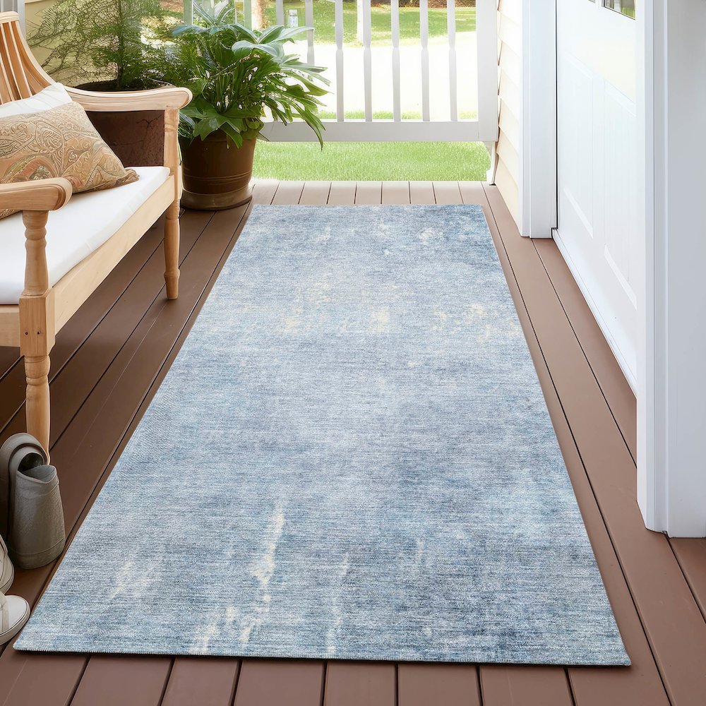 Machine Washable Indoor/Outdoor Chantille Sky 2'3" x 7'6" Runner Rug. Picture 6