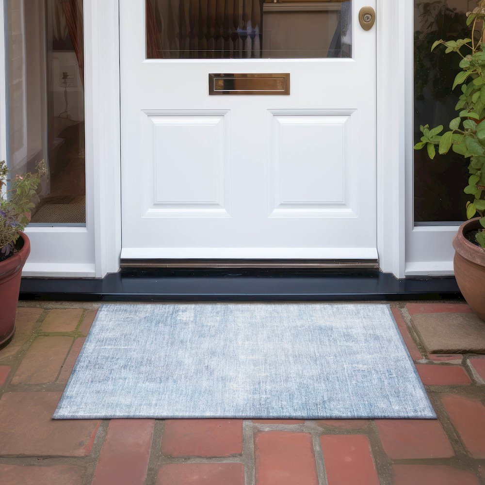 Machine Washable Indoor/Outdoor Chantille Sky 1'8" x 2'6" Rug. Picture 6