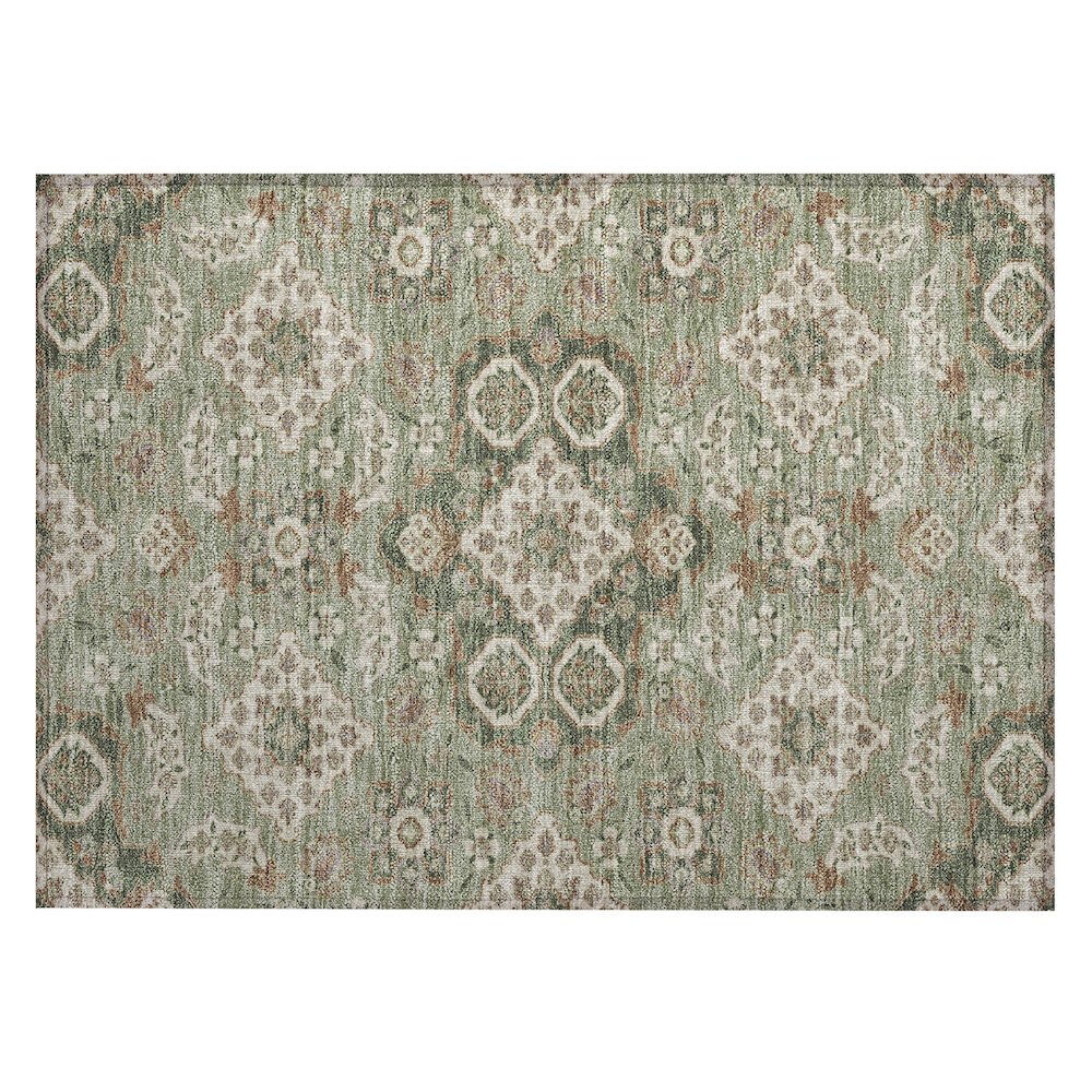 Machine Washable Indoor/Outdoor Chantille Sage 1'8" x 2'6" Rug. Picture 1