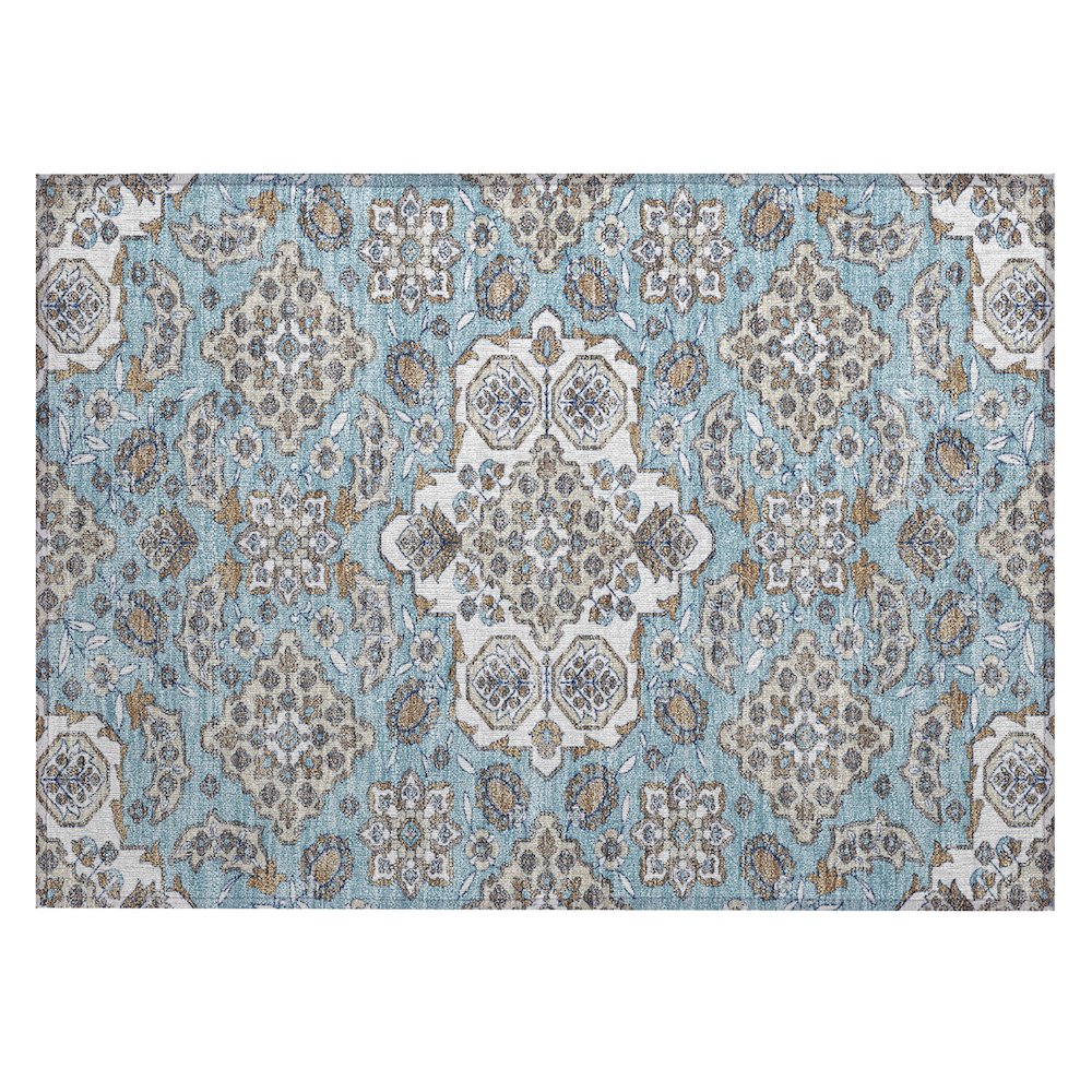 Machine Washable Indoor/Outdoor Chantille Sky 1'8" x 2'6" Rug. Picture 1