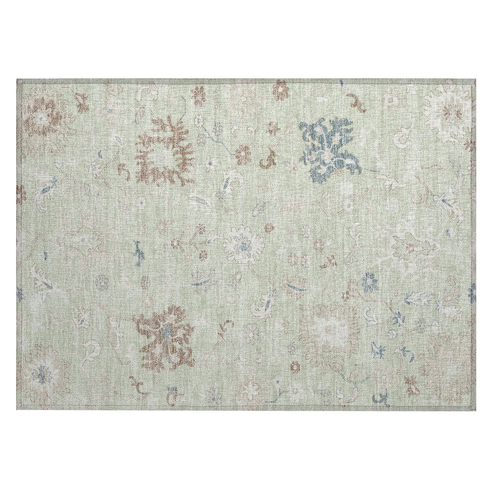 Machine Washable Indoor/Outdoor Chantille Aloe 1'8" x 2'6" Rug. Picture 1
