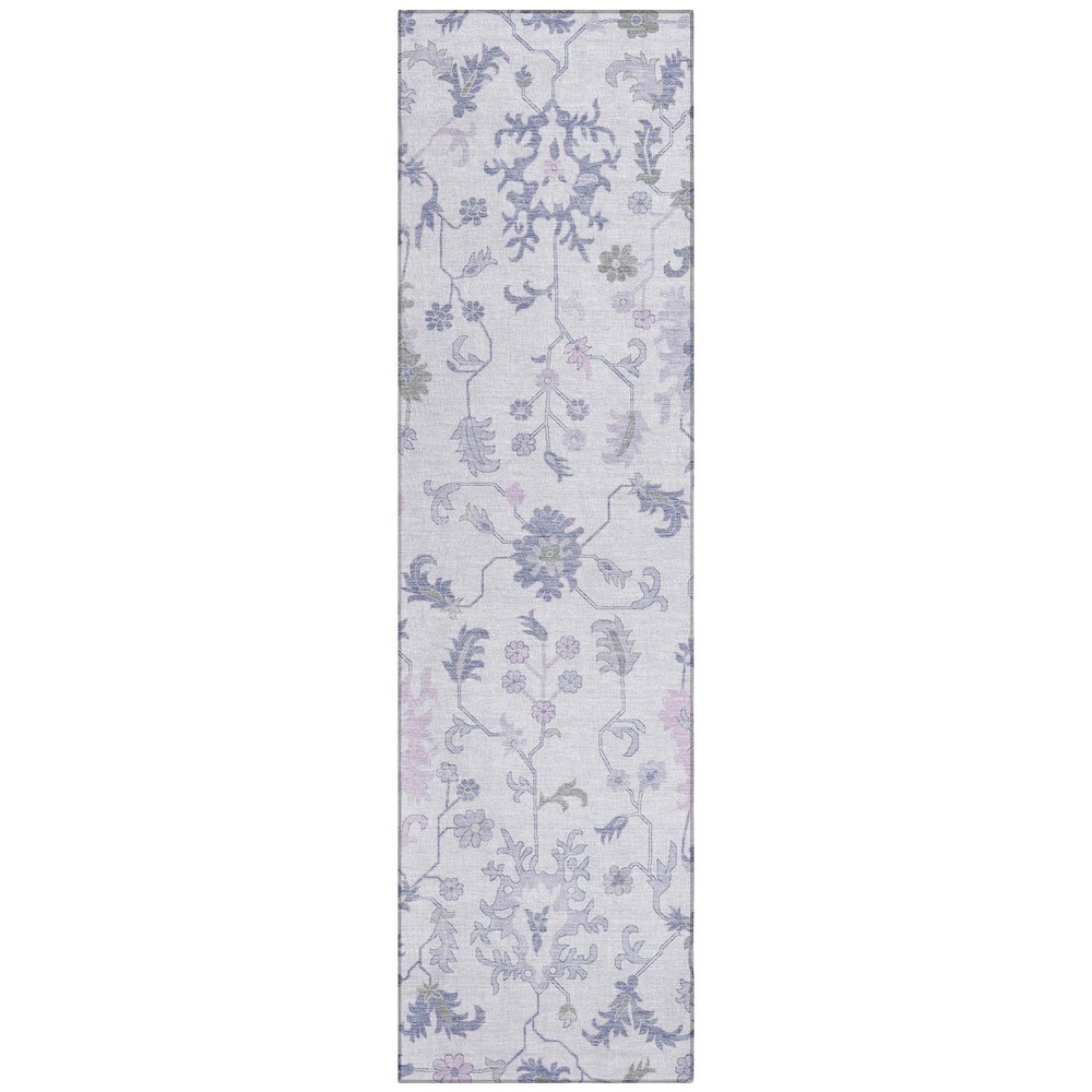 Machine Washable Indoor/Outdoor Chantille Lavender 2'3" x 7'6" Runner Rug. Picture 1