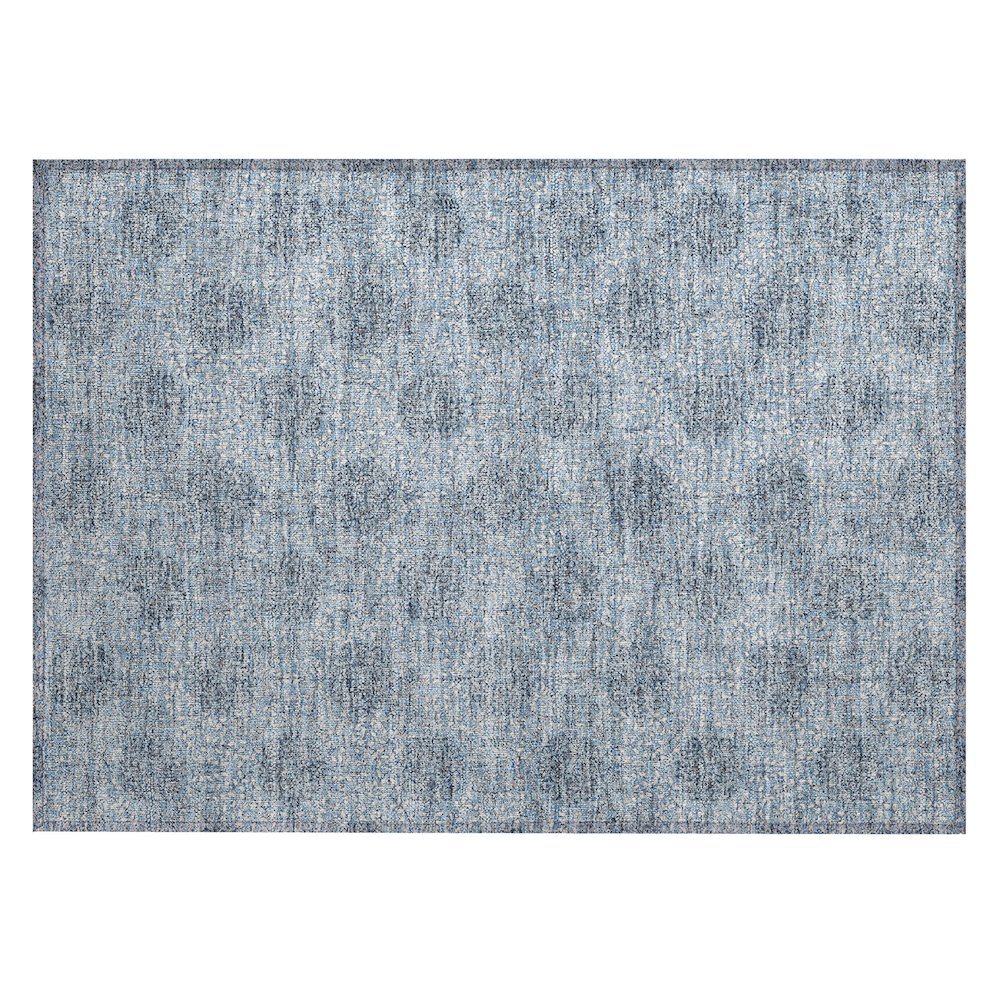 Machine Washable Indoor/Outdoor Chantille Blue 1'8" x 2'6" Rug. Picture 1