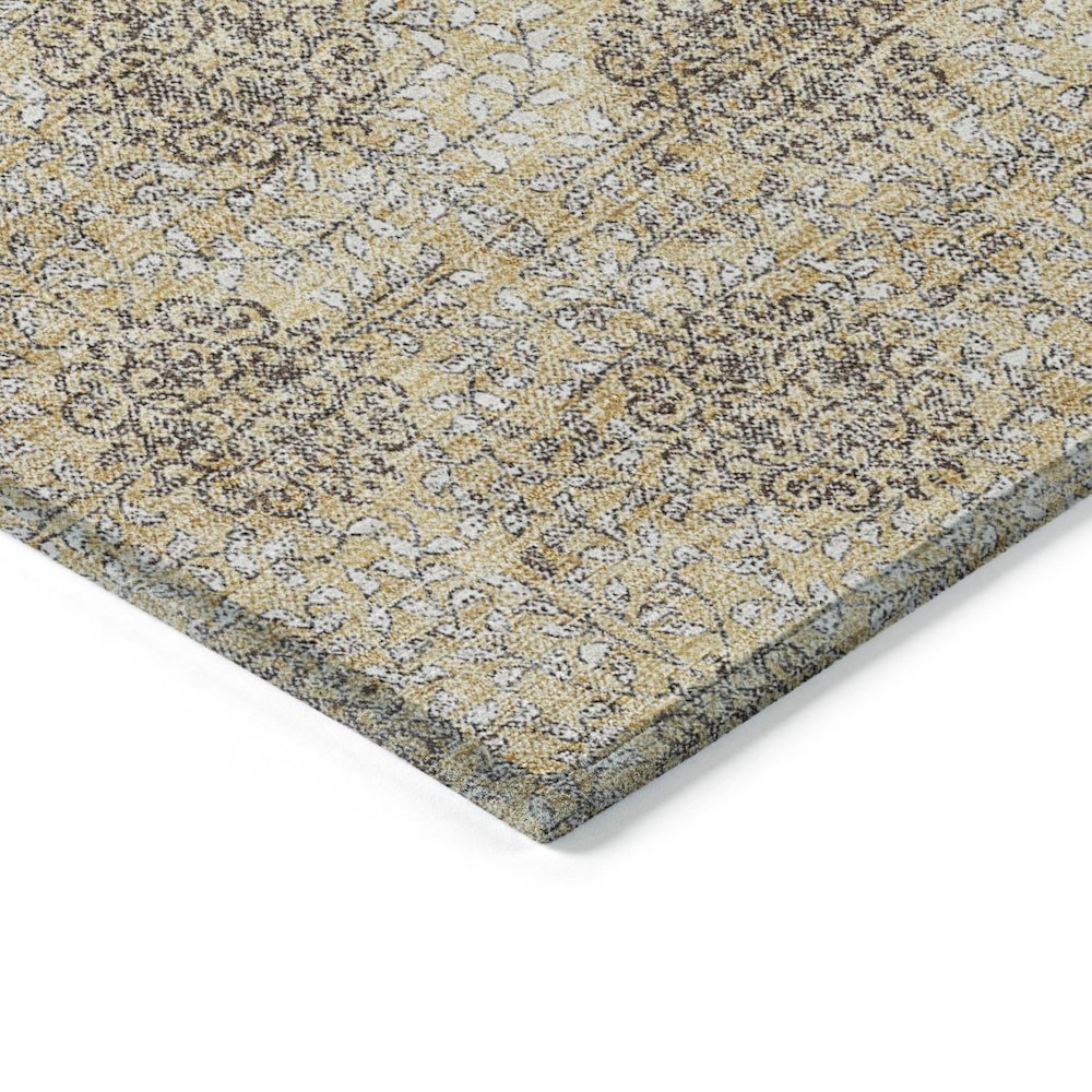 Machine Washable Indoor/Outdoor Chantille Gold 1'8" x 2'6" Rug. Picture 3