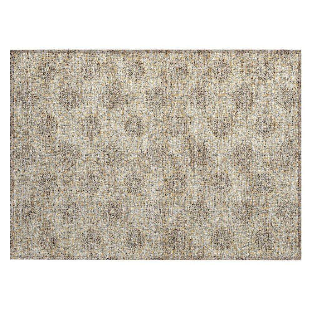 Machine Washable Indoor/Outdoor Chantille Gold 1'8" x 2'6" Rug. Picture 1