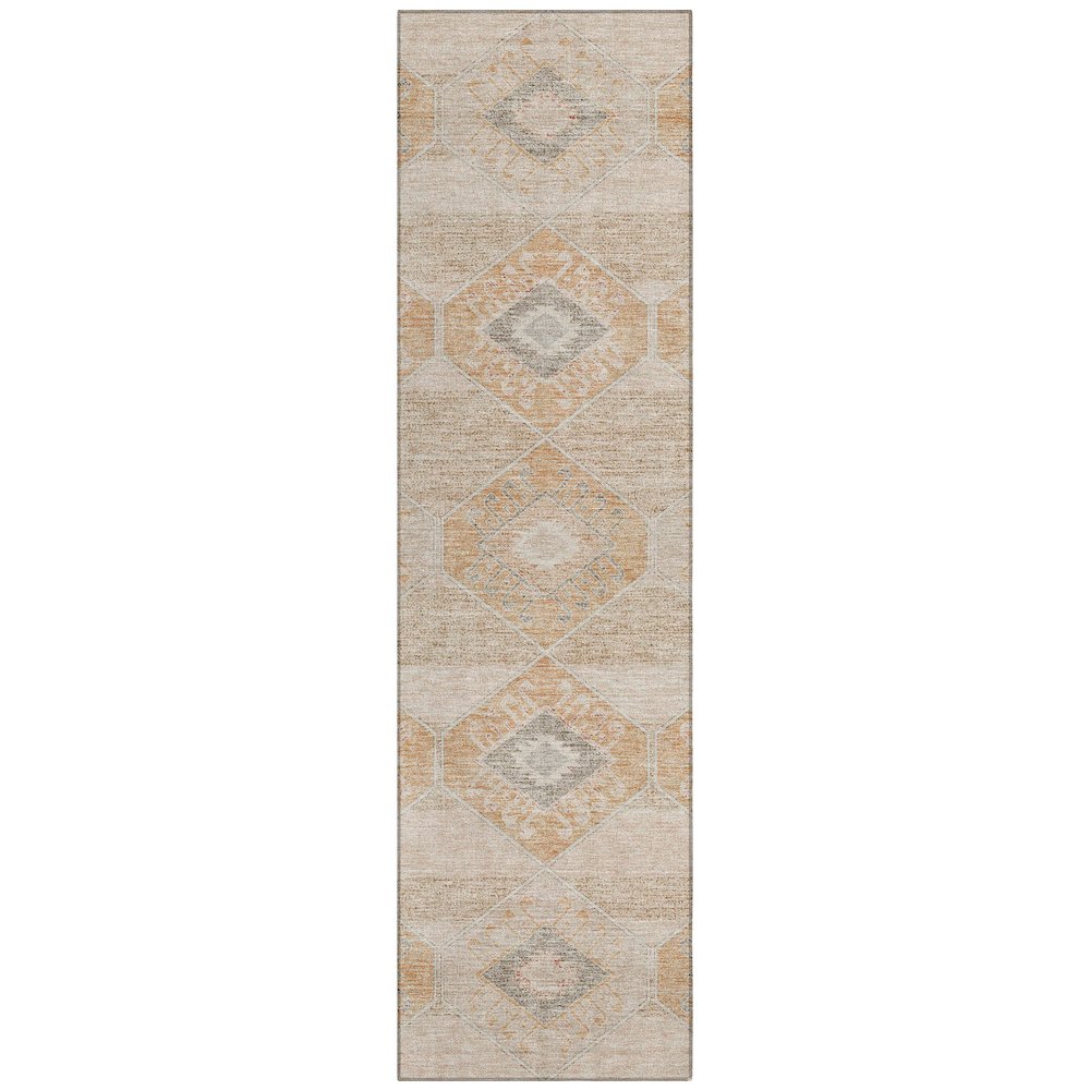Machine Washable Indoor/Outdoor Chantille Copper 2'3" x 7'6" Runner Rug. Picture 1