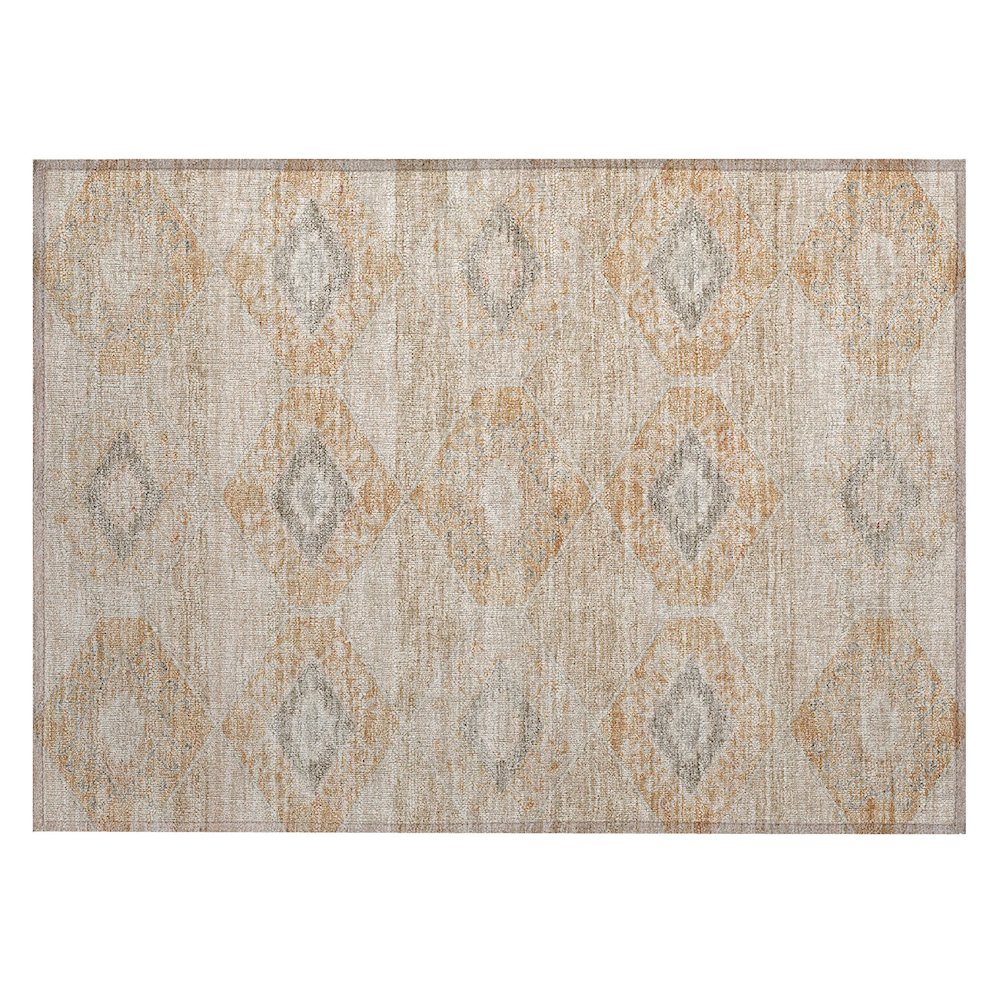 Machine Washable Indoor/Outdoor Chantille Copper 1'8" x 2'6" Rug. Picture 1
