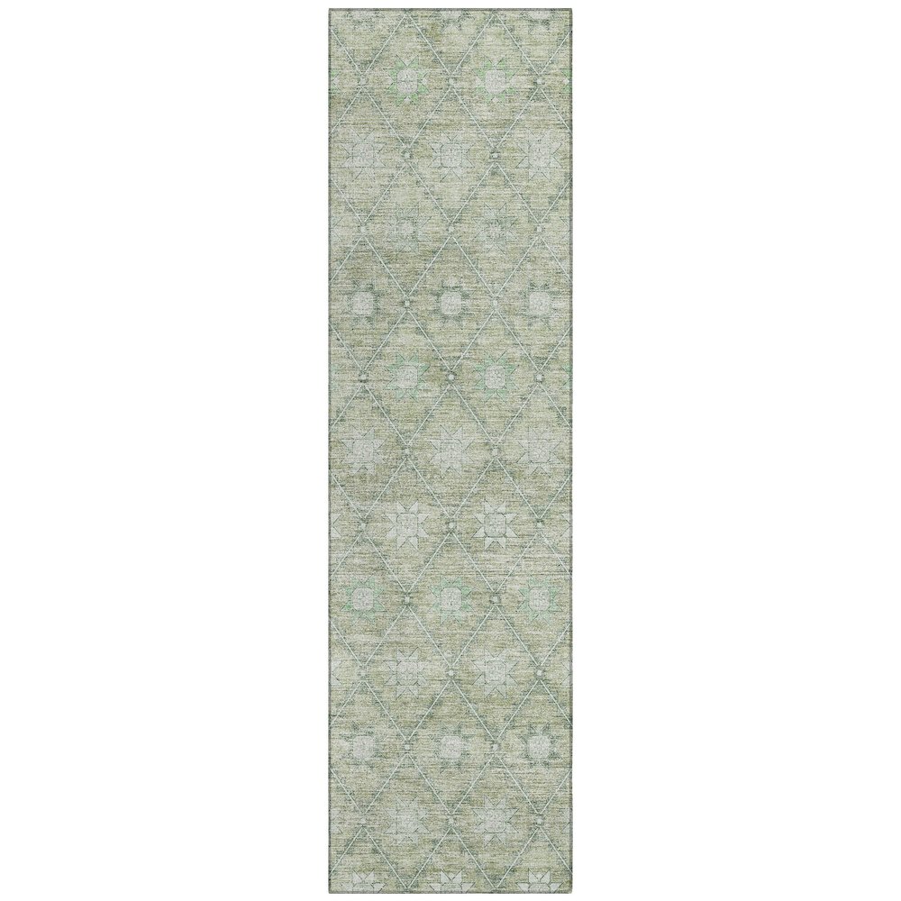 Machine Washable Indoor/Outdoor Chantille Aloe 2'3" x 7'6" Runner Rug. Picture 1