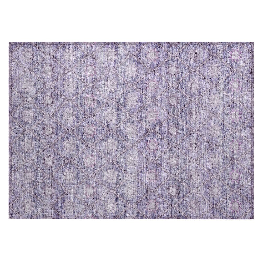Machine Washable Indoor/Outdoor Chantille Purple 1'8" x 2'6" Rug. Picture 1