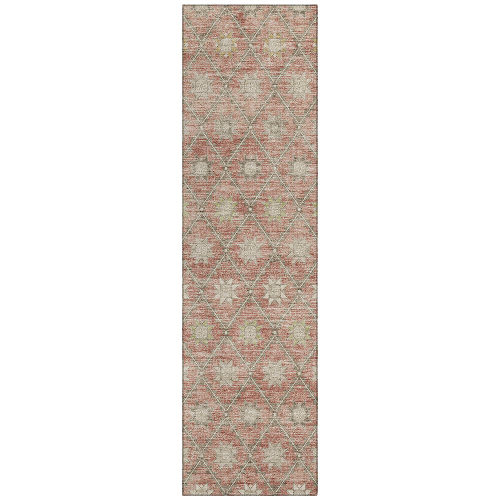 Machine Washable Indoor/Outdoor Chantille Terracotta 2'3" x 7'6" Runner Rug. Picture 1