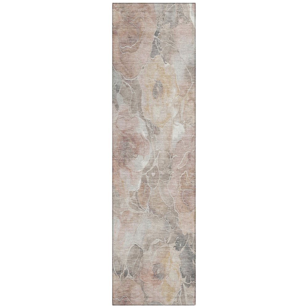 Machine Washable Indoor/Outdoor Chantille Taupe 2'3" x 7'6" Runner Rug. Picture 1