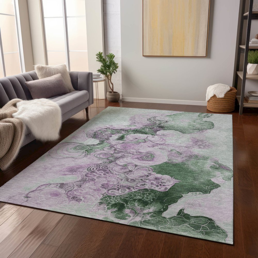 Machine Washable Indoor/Outdoor Chantille Sage 2'6" x 3'10" Rug. Picture 6
