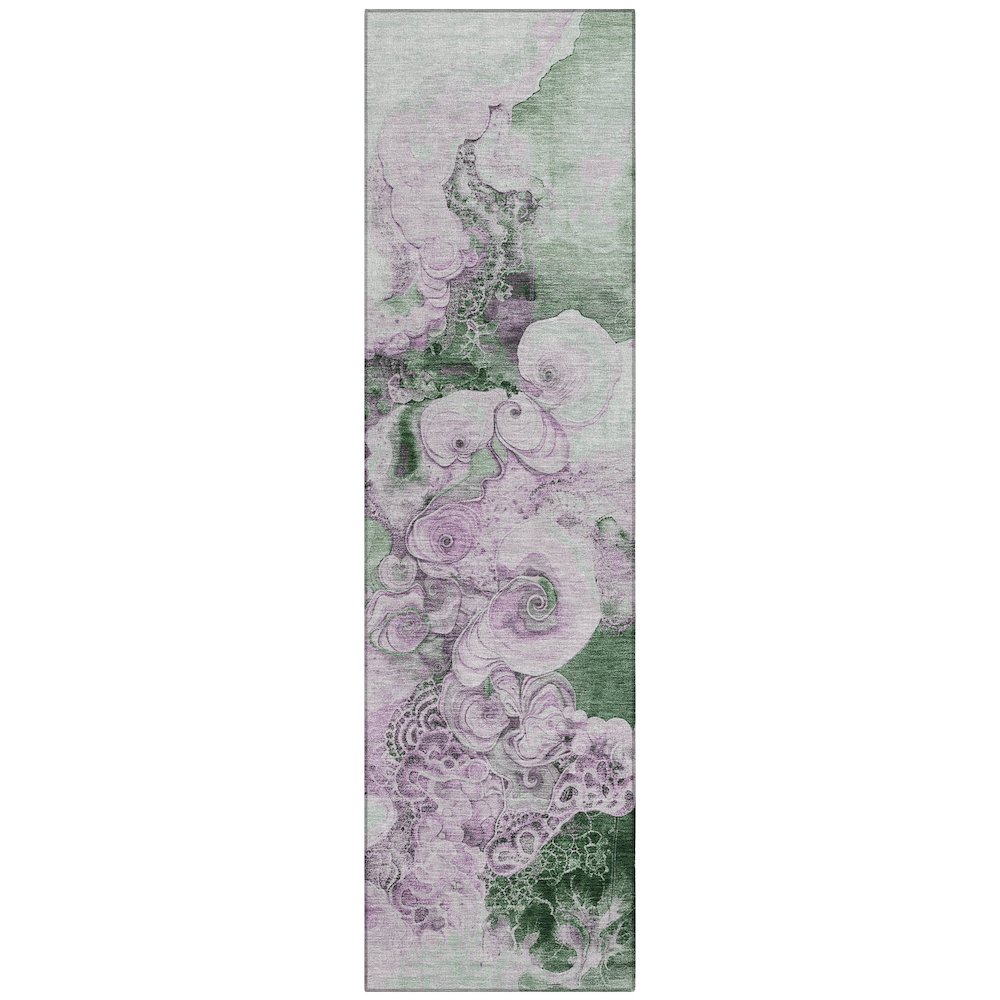 Machine Washable Indoor/Outdoor Chantille Sage 2'3" x 7'6" Runner Rug. Picture 1