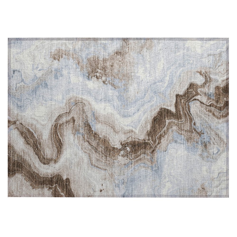 Machine Washable Indoor/Outdoor Chantille Taupe 1'8" x 2'6" Rug. Picture 1