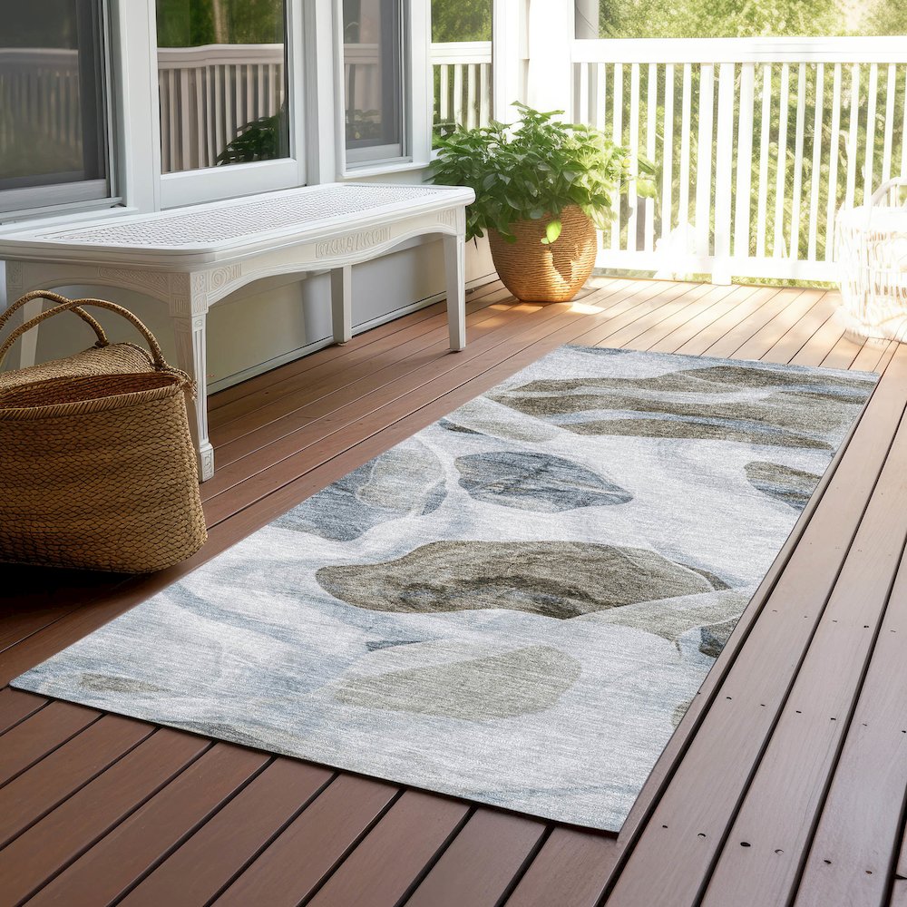 Machine Washable Indoor/Outdoor Chantille Sky 2'3" x 7'6" Runner Rug. Picture 6