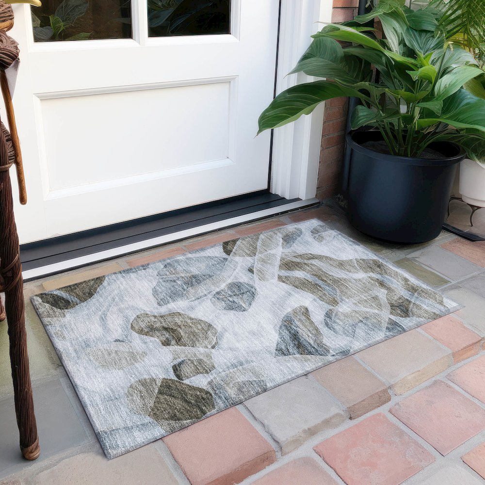 Machine Washable Indoor/Outdoor Chantille Sky 1'8" x 2'6" Rug. Picture 6