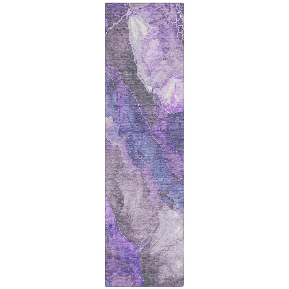 Machine Washable Indoor/Outdoor Chantille Lavender 2'3" x 7'6" Runner Rug. Picture 1