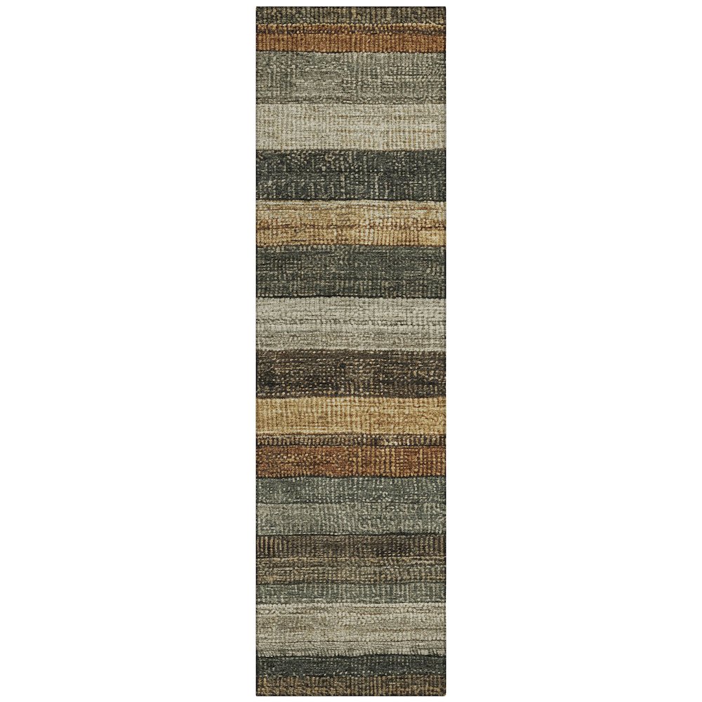 Machine Washable Indoor/Outdoor Chantille Khaki 2'3" x 7'6" Runner Rug. Picture 1