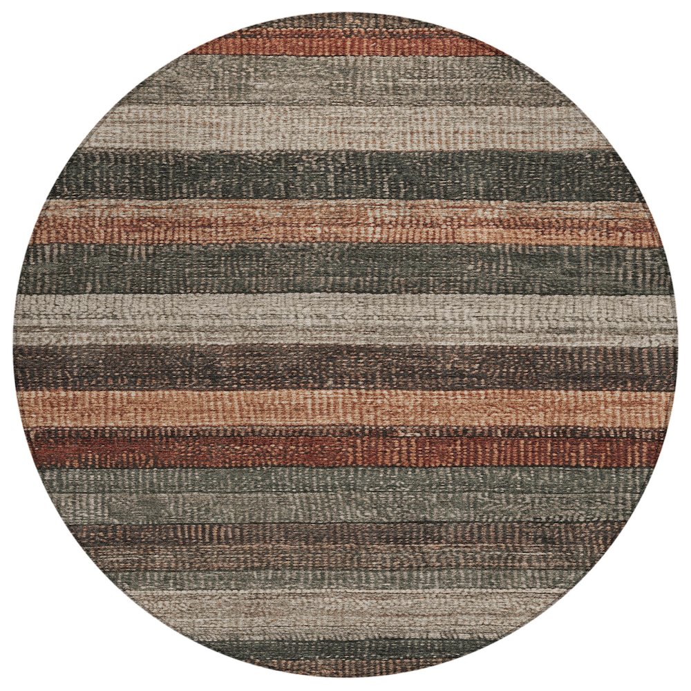 Machine Washable Indoor/Outdoor Chantille Paprika 8' x 8' Round Rug. Picture 1